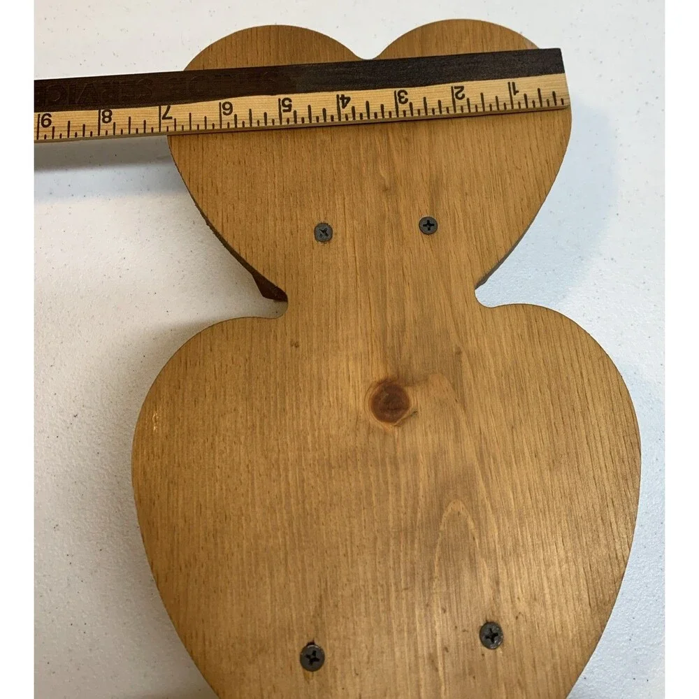 Vintage Country Wooden Heart Tiered Shelf With Peg Farmhouse Rustic Knick Knack
